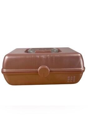 Caboodles Mini Metallic Rose Pink and Copper Cosmetic Case with Handle